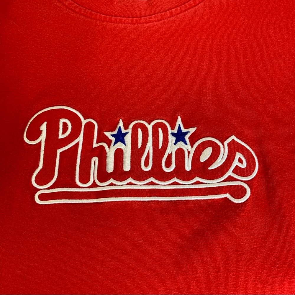 Philadelphia Phillies Men’s Logo MLB National League Shirt Red Sz L - Picture 3 of 6